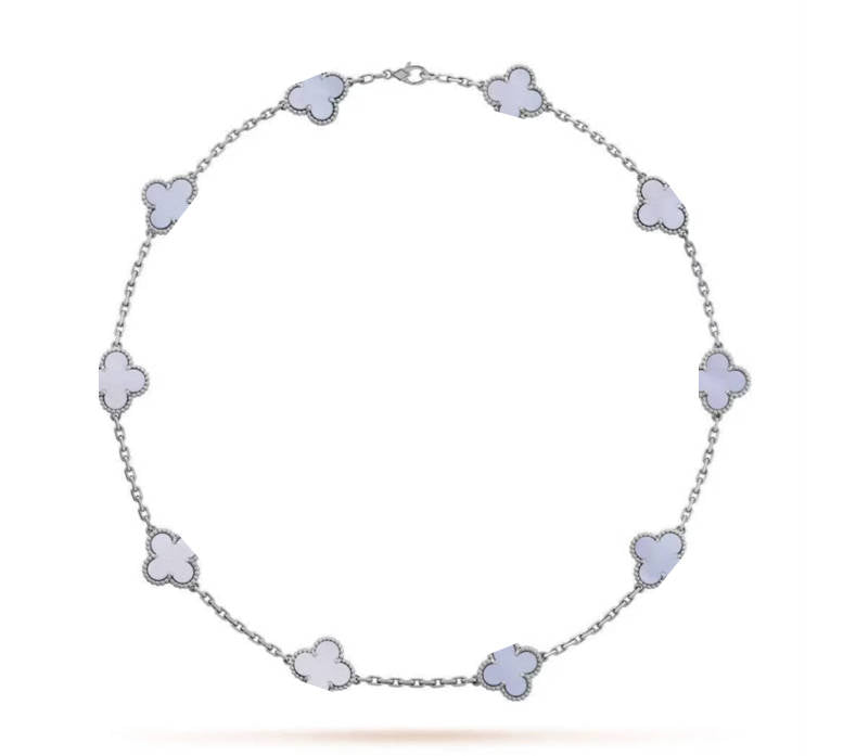 Clover Leaf Necklace, 925 Silver, 18K Gold Plated, 10 Motifs - image 8 of 9