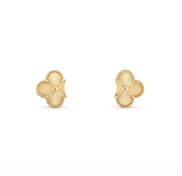 Clover Leaf Earstuds,925 Silver, 18K Gold Plated - image 1 of 19