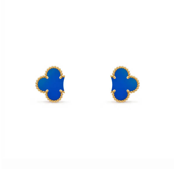 Clover Leaf Earstuds,925 Silver, 18K Gold Plated - image 4 of 19