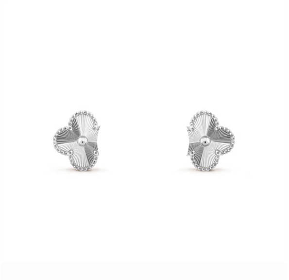 Clover Leaf Earstuds,925 Silver, 18K Gold Plated - image 6 of 19