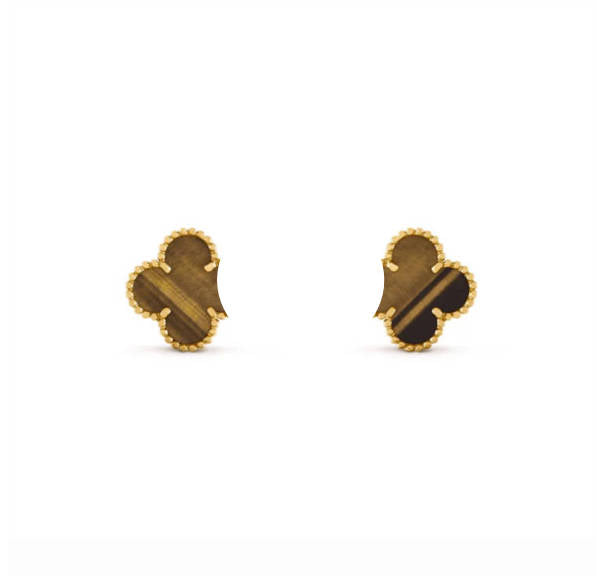 Clover Leaf Earstuds,925 Silver, 18K Gold Plated - image 7 of 19