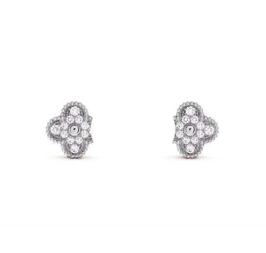 Clover Leaf Earstuds,925 Silver, 18K Gold Plated - image 10 of 19