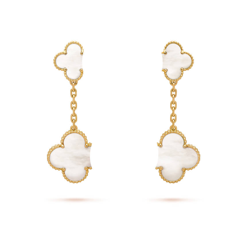 Clover Leaf Earstuds,925 Silver, 18K Gold Plated - image 12 of 19