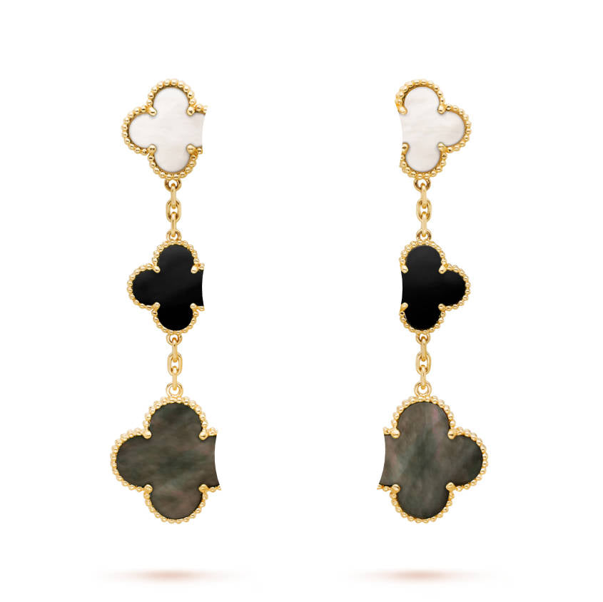 Clover Leaf Earstuds,925 Silver, 18K Gold Plated - image 15 of 19