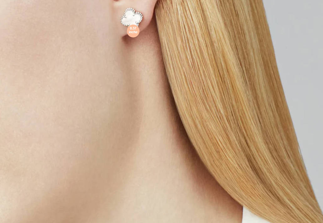 Clover Leaf Earstuds,925 Silver, 18K Gold Plated - image 18 of 19