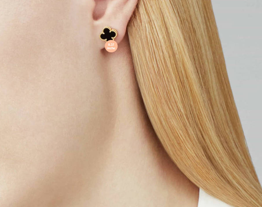 Clover Leaf Earstuds,925 Silver, 18K Gold Plated - image 19 of 19