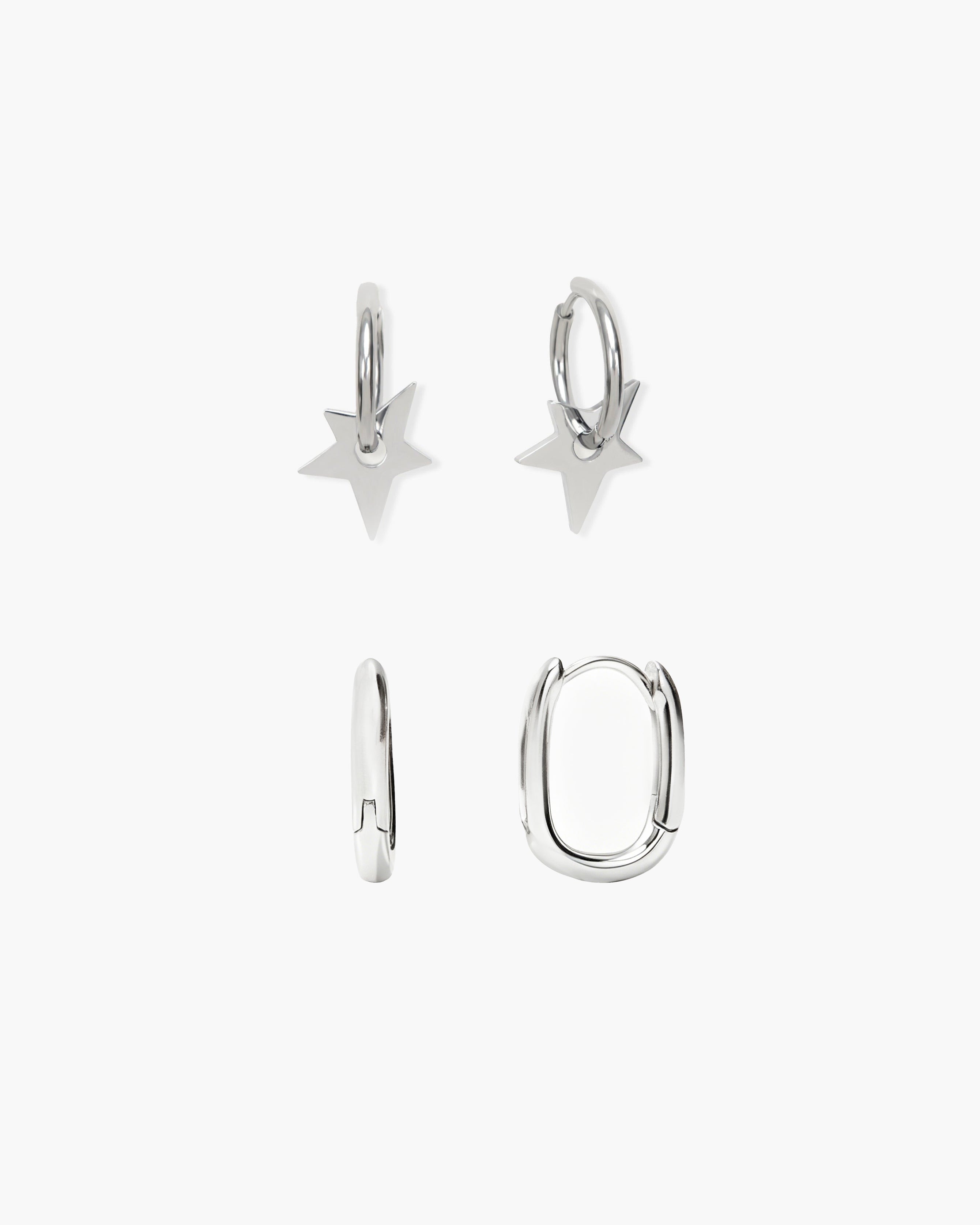 Silver Link Silver-Tone Earrings