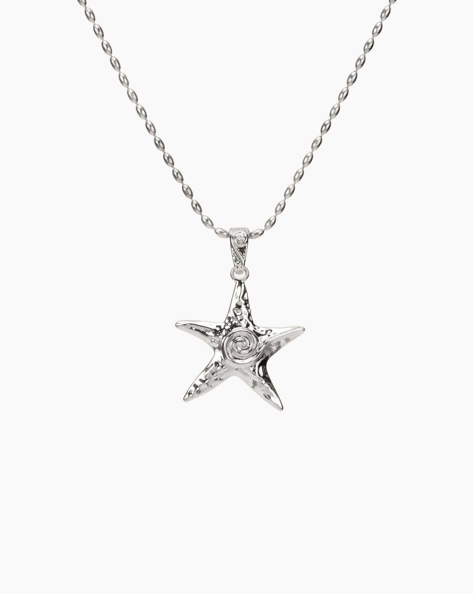 Gold Starfish Gold-Tone Wave Charm Necklace