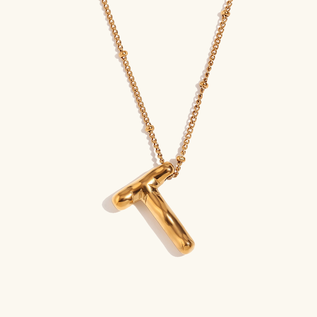 Balloon Initial 18K Gold-Plated Stainless Steel Necklace