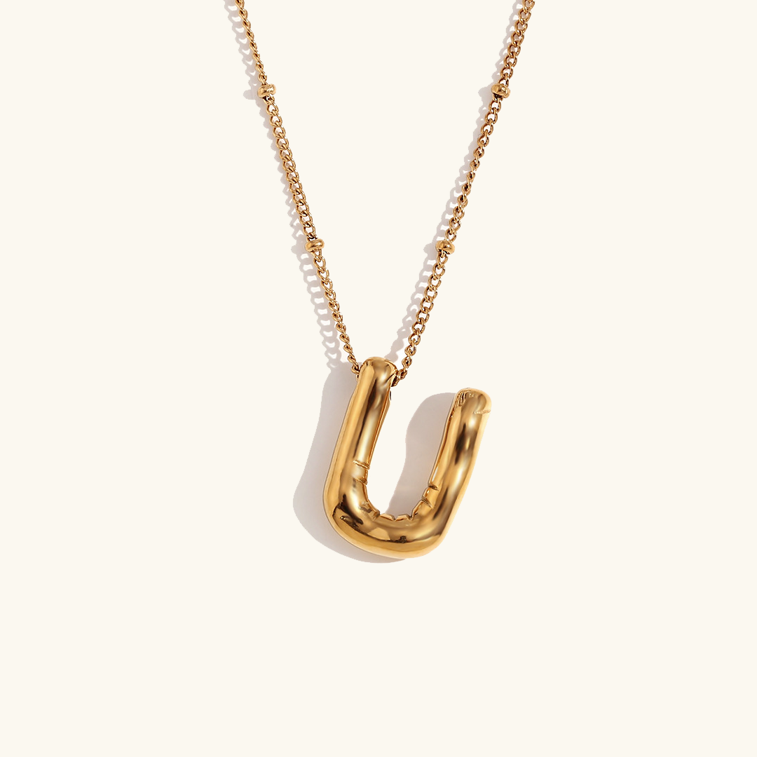 Balloon Initial 18K Gold-Plated Stainless Steel Necklace