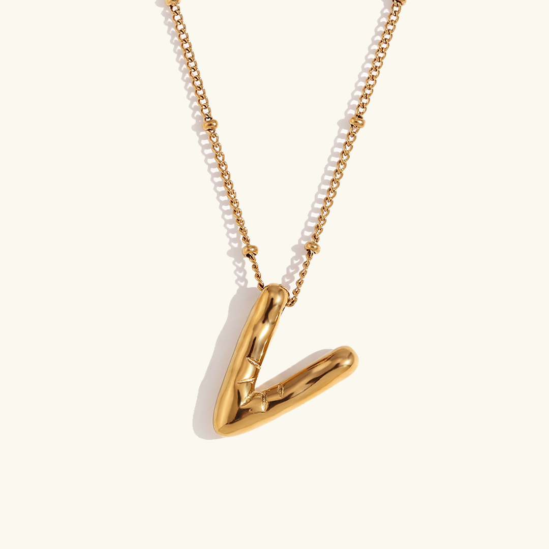 Balloon Initial 18K Gold-Plated Stainless Steel Necklace