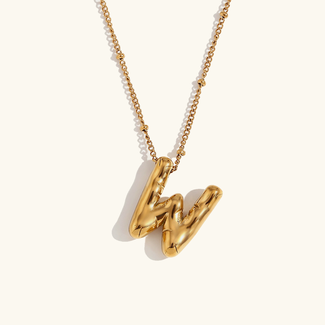 Balloon Initial 18K Gold-Plated Stainless Steel Necklace