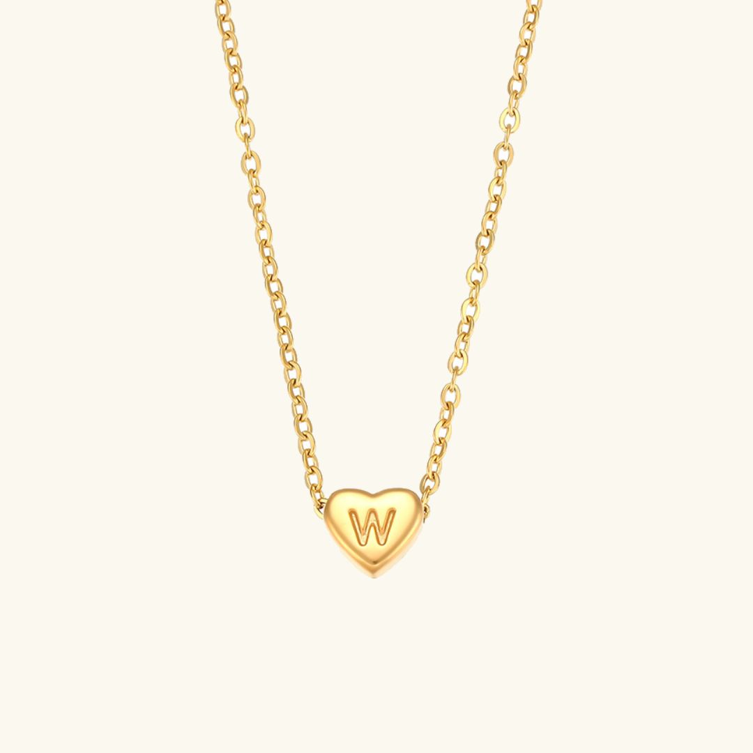 Heart Initial 18K Gold-Plated Stainless Steel Necklace