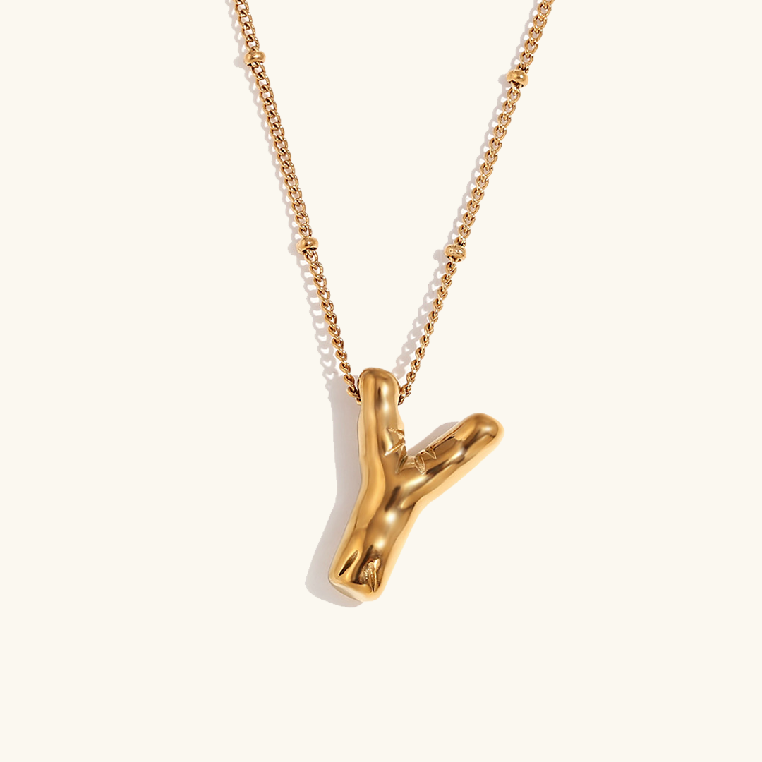 Balloon Initial 18K Gold-Plated Stainless Steel Necklace