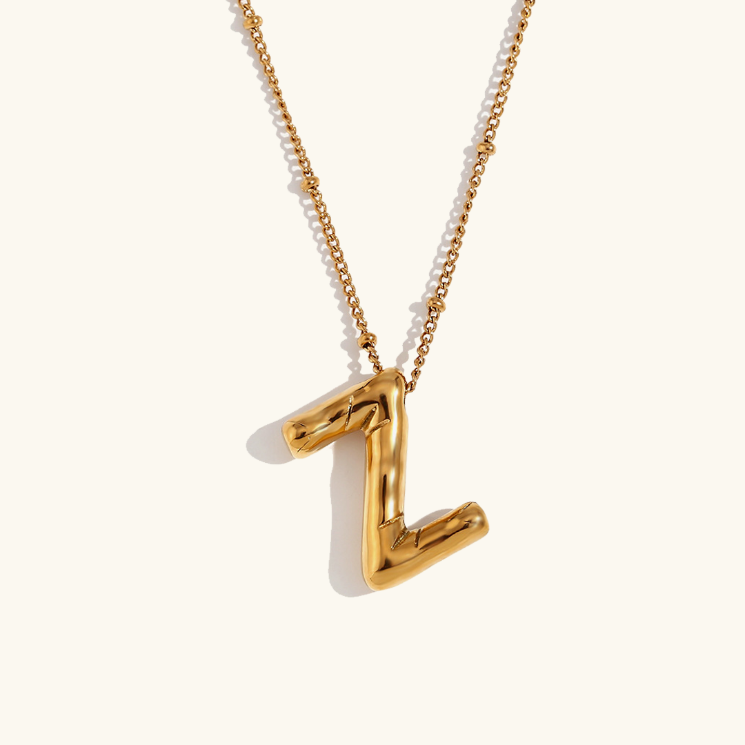 Balloon Initial 18K Gold-Plated Stainless Steel Necklace