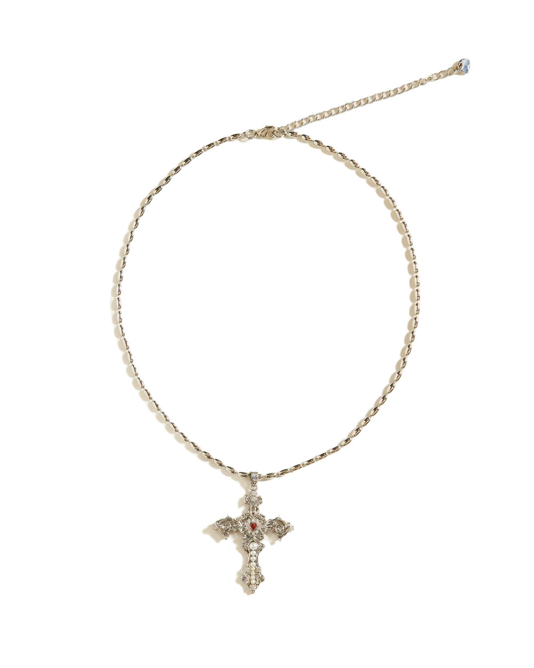 Aphrodite’s Song Black Layered Heart Cross Necklace