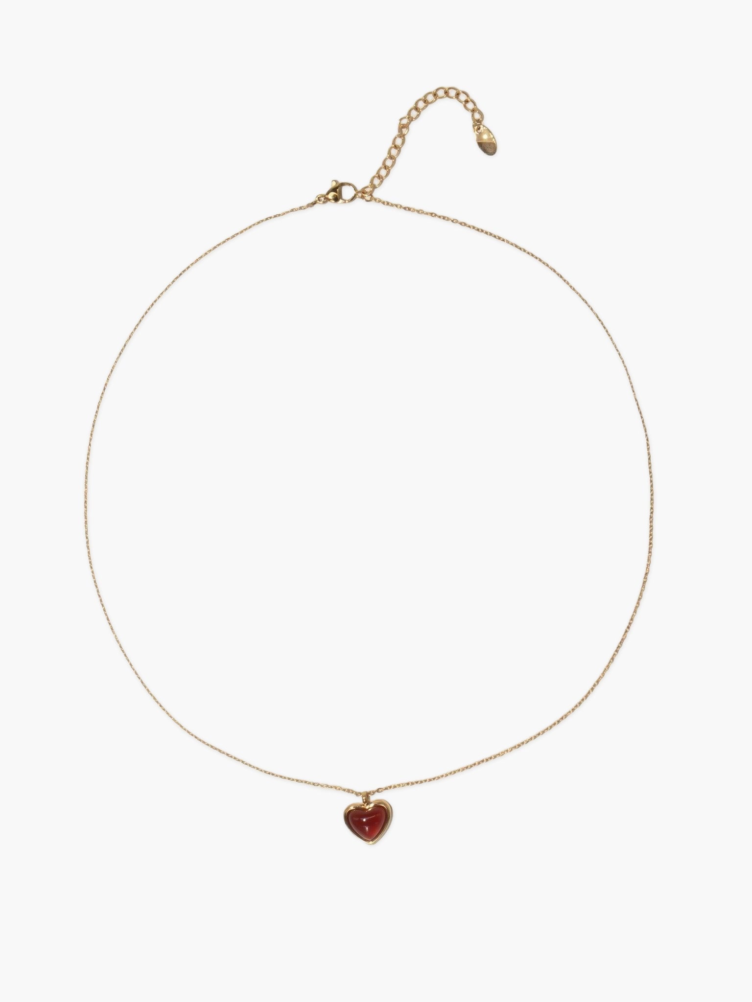 Carnelian Stone Heart Necklace