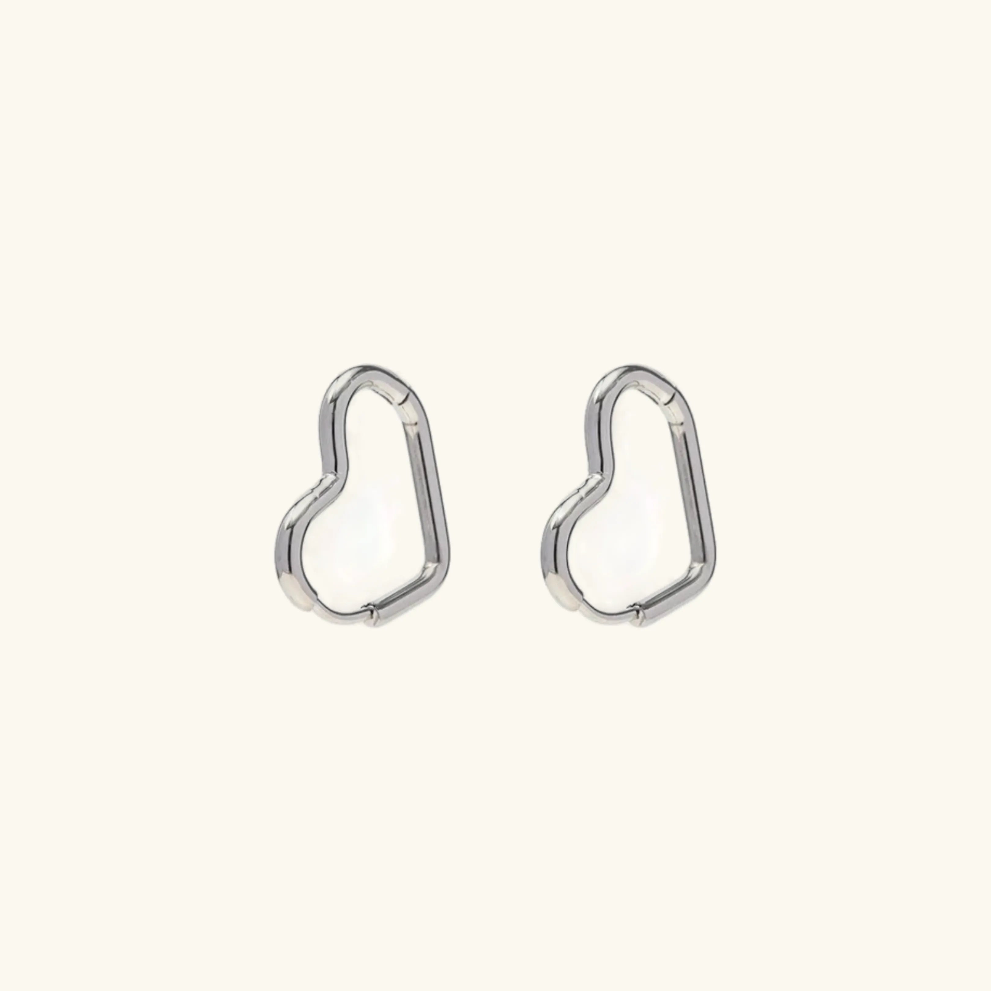 Helena Heart 18K Gold-Plated Stainless Steel Hoops