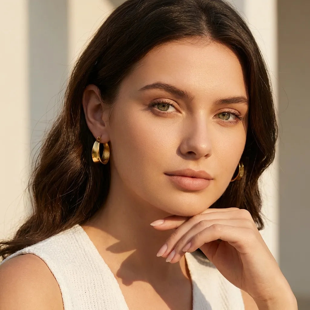 Lyla 18K Gold-Plated Stainless Steel Hoop Earrings