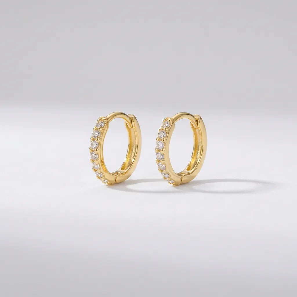 Alexandria Gold-Plated 925 Sterling Silver Huggie Earrings
