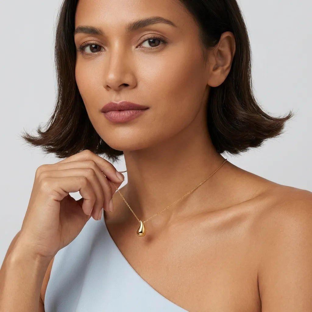 Sandra Drop 18K Gold-Plated Stainless Steel Necklace