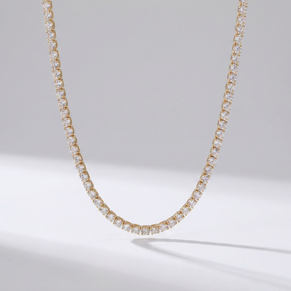 Isolde Tennis 18K Gold-Plated Stainless Steel Necklace
