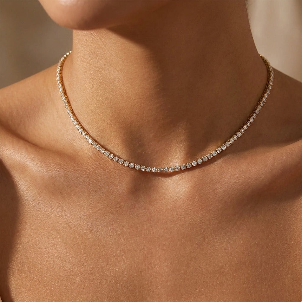 Isolde Tennis 18K Gold-Plated Stainless Steel Necklace