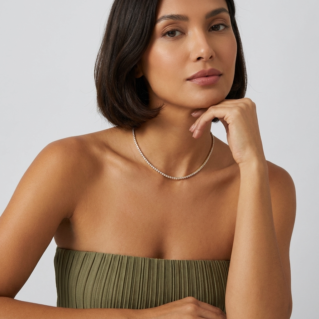 Isolde Tennis 18K Gold-Plated Stainless Steel Necklace