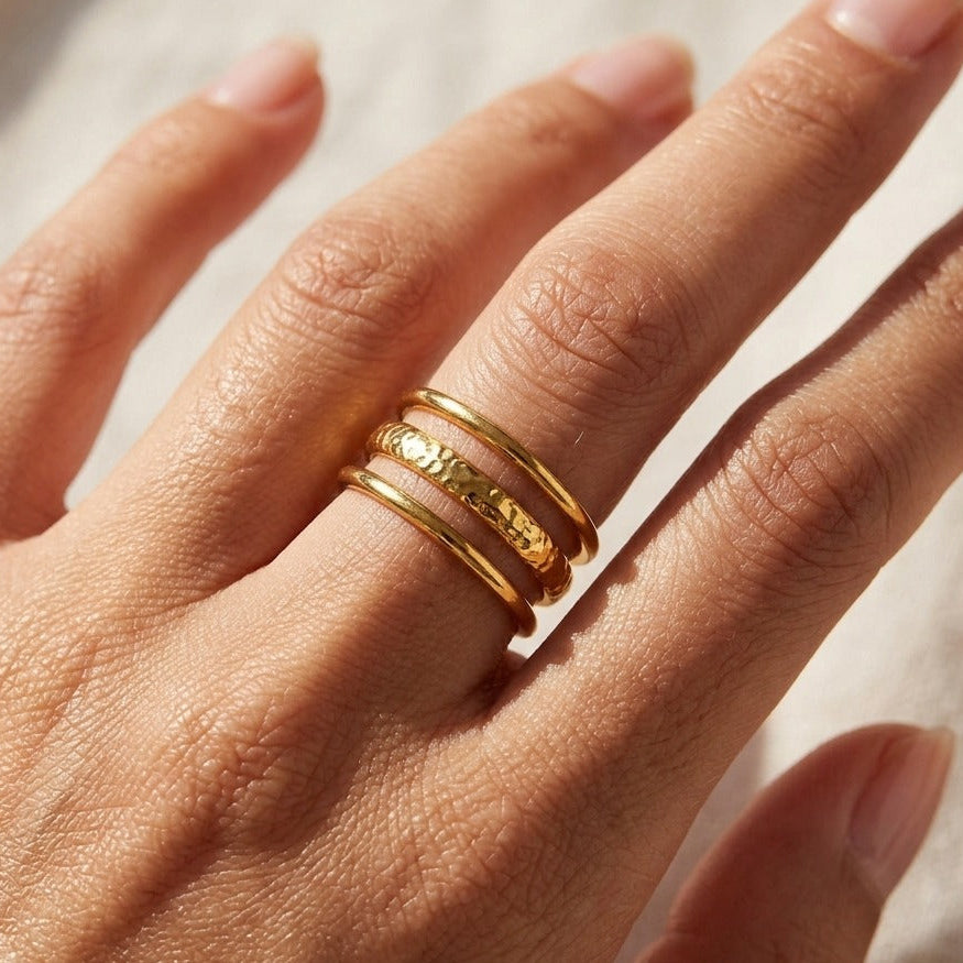 Shirley 18K Gold-Plated Stainless Steel Ring