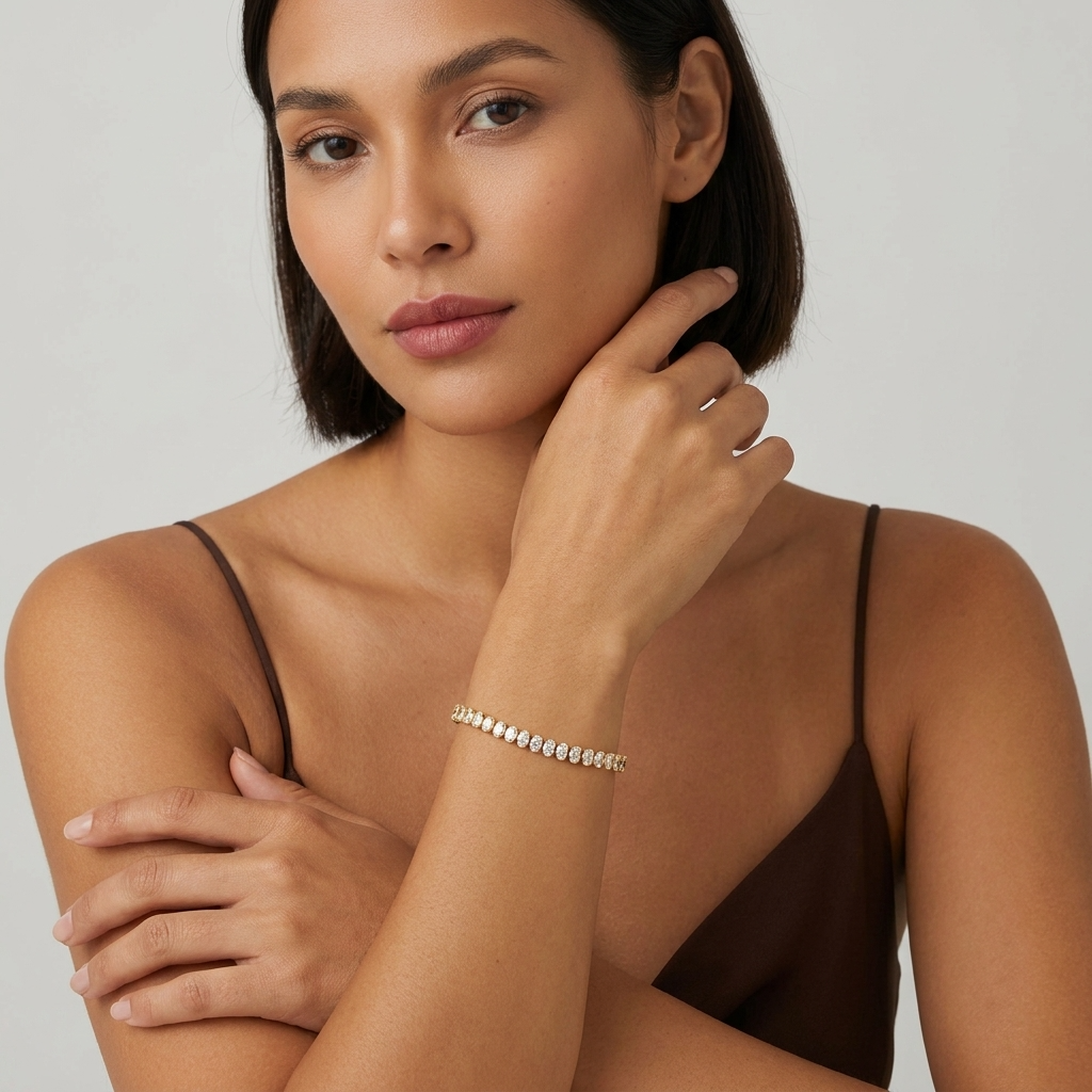 Wisteria Tennis 18K Gold-Plated Stainless Steel Bracelet