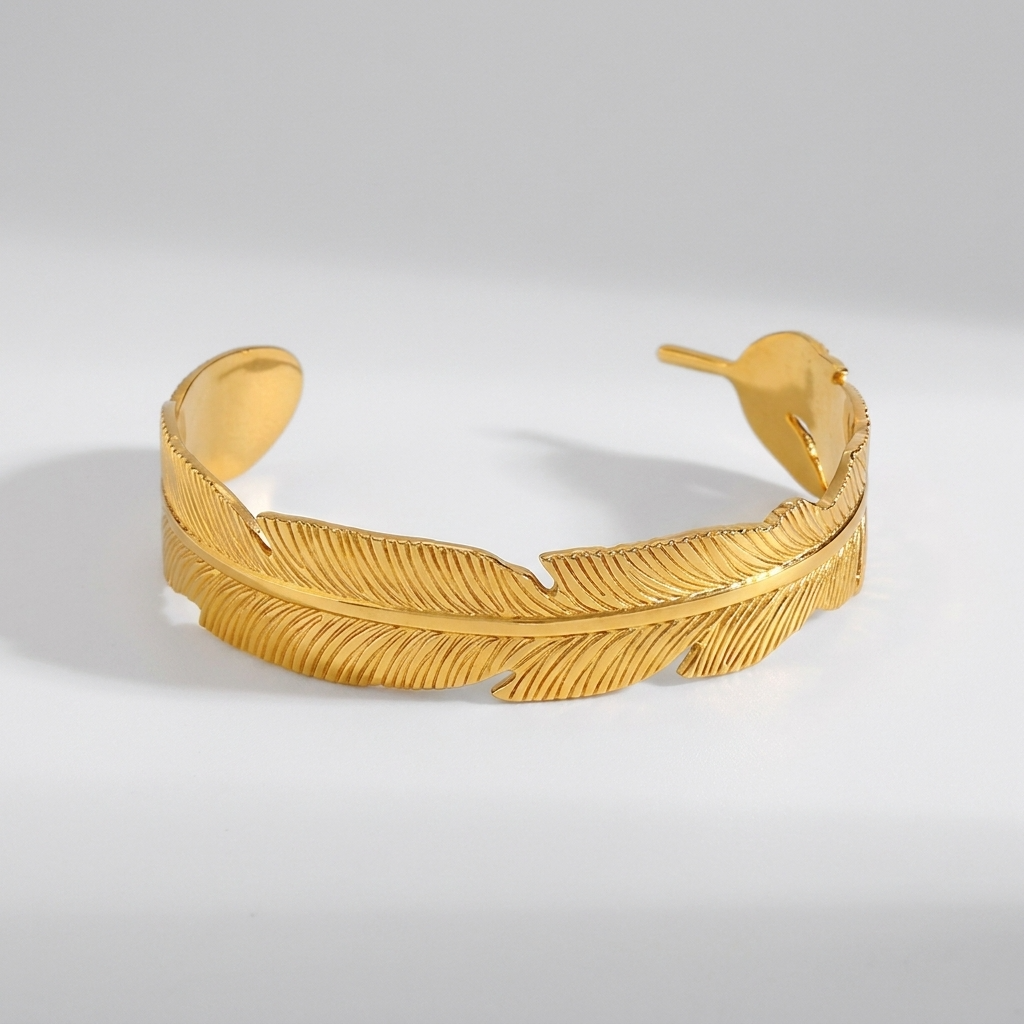 Angel 18K Gold-Plated Stainless Steel Bangle