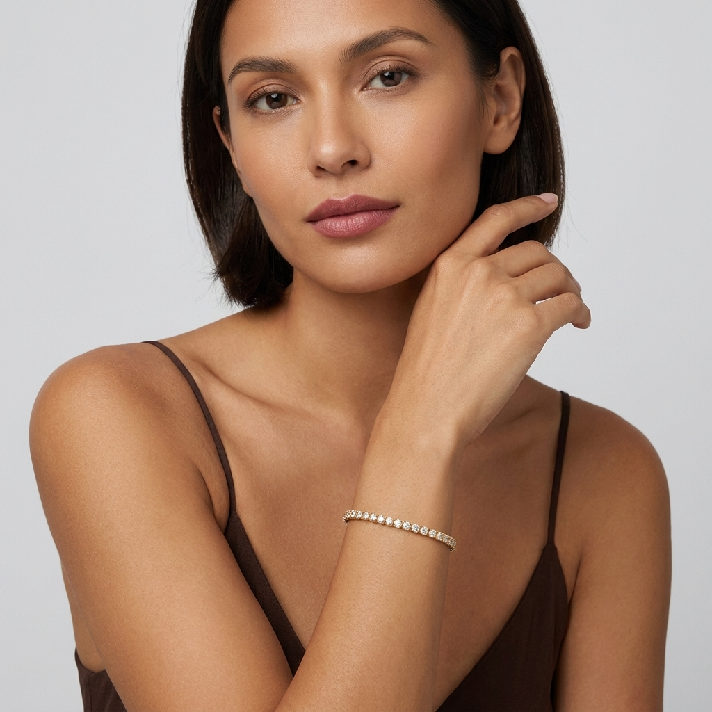 Lillian Tennis 18K Gold-Plated Stainless Steel Bracelet