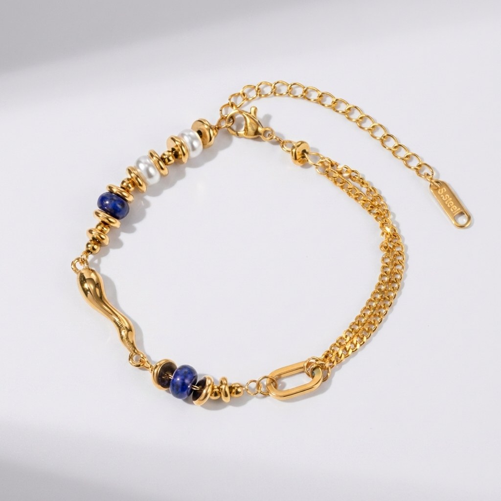 Quintessa Layered Chain 18K Gold-Plated Stainless Steel Bracelet