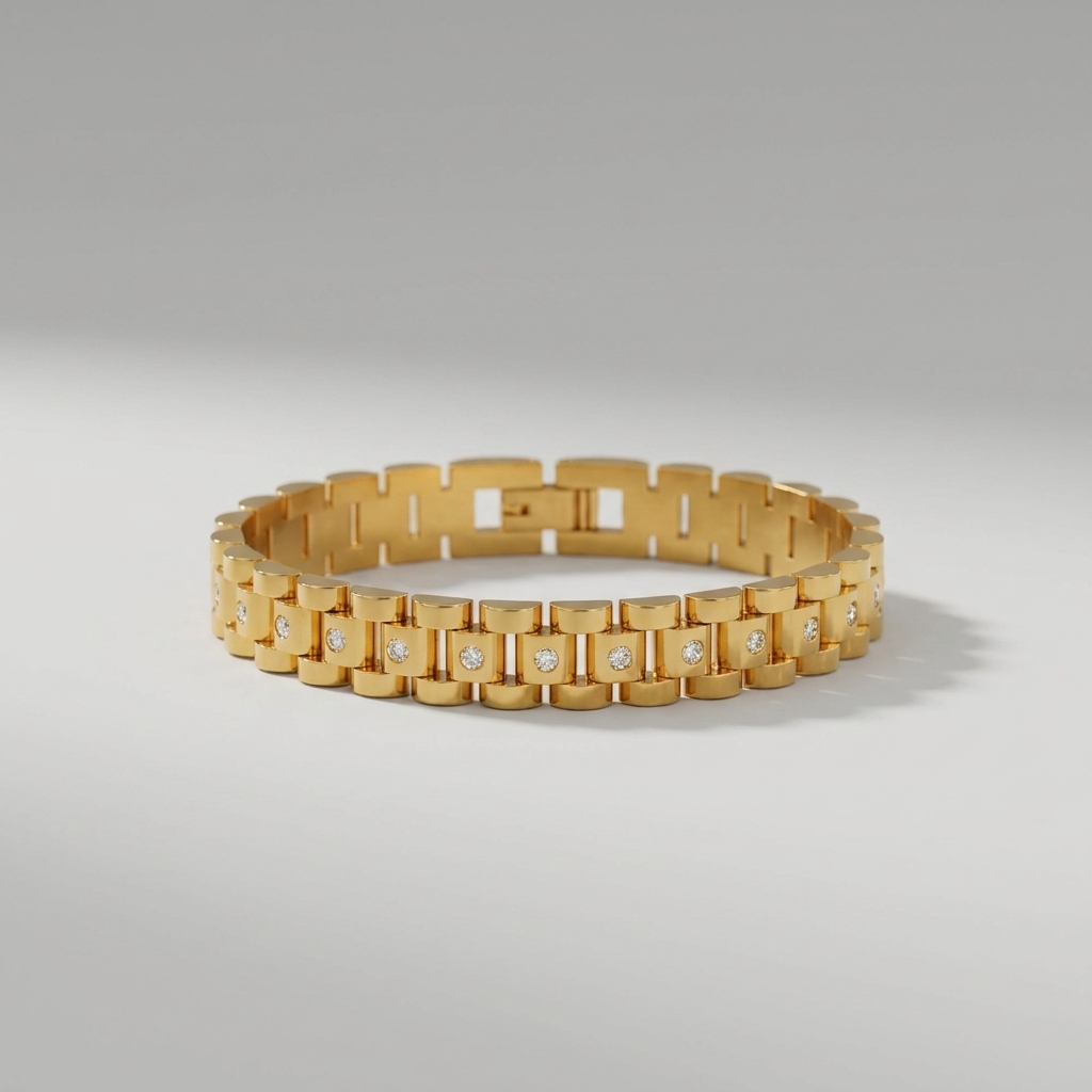 Gladia Watchband 18K Gold-Plated Stainless Steel Bracelet
