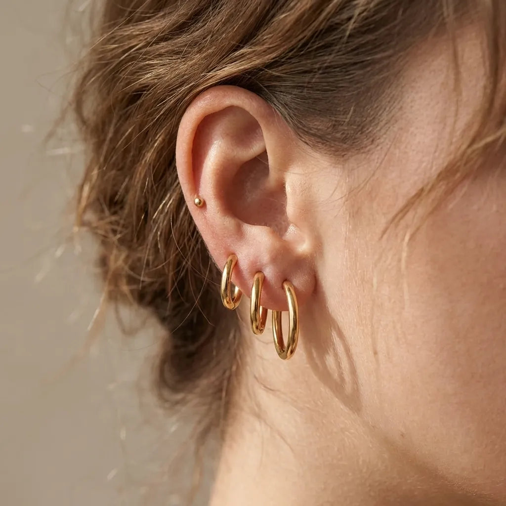 Classic Round Stainless Steel Hoops