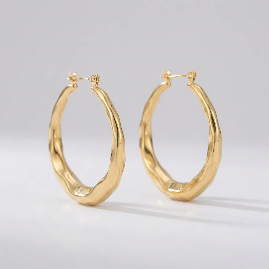 Aire 18K Gold-Plated Stainless Steel Hoop Earrings