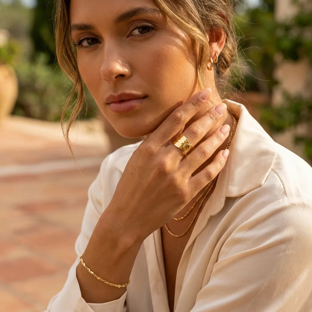 Mabel 18K Gold-Plated Stainless Steel Ring