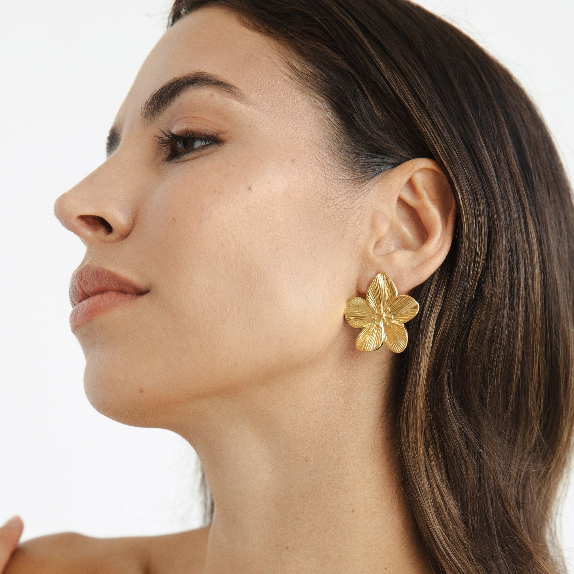 Allysa Flower 18K Gold-Plated Stainless Steel Earrings