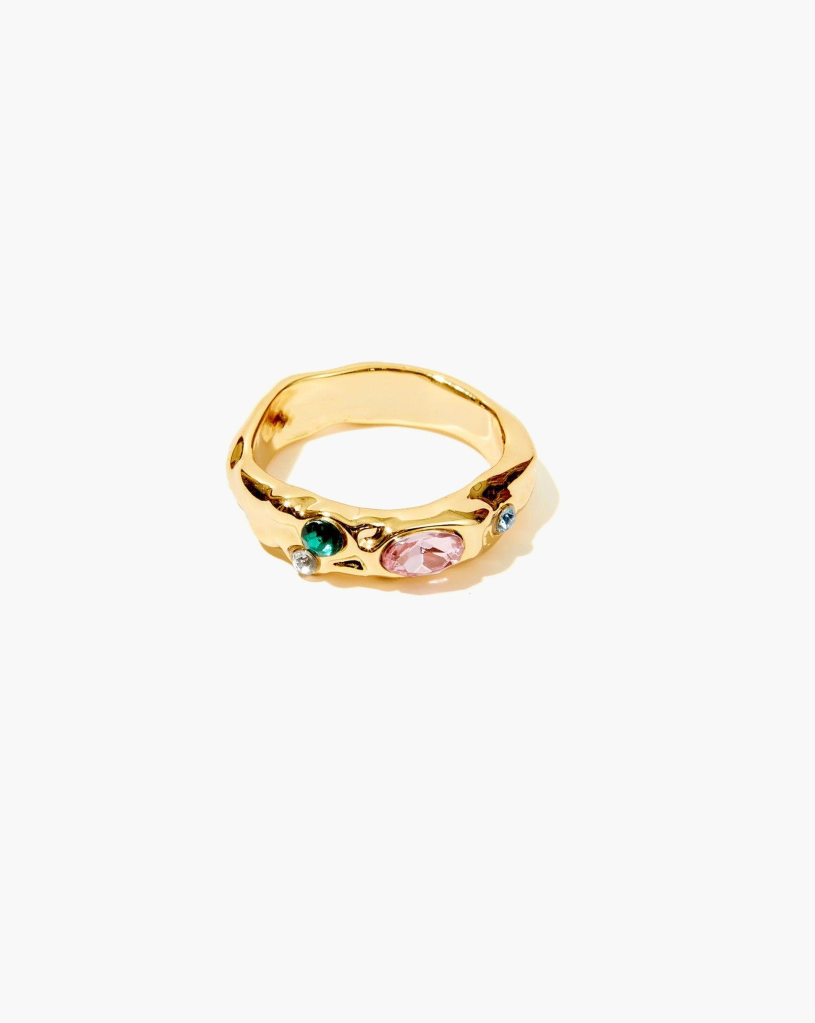 Gold Midday Gold-Tone Statement Cubic Zirconia Charm Ring