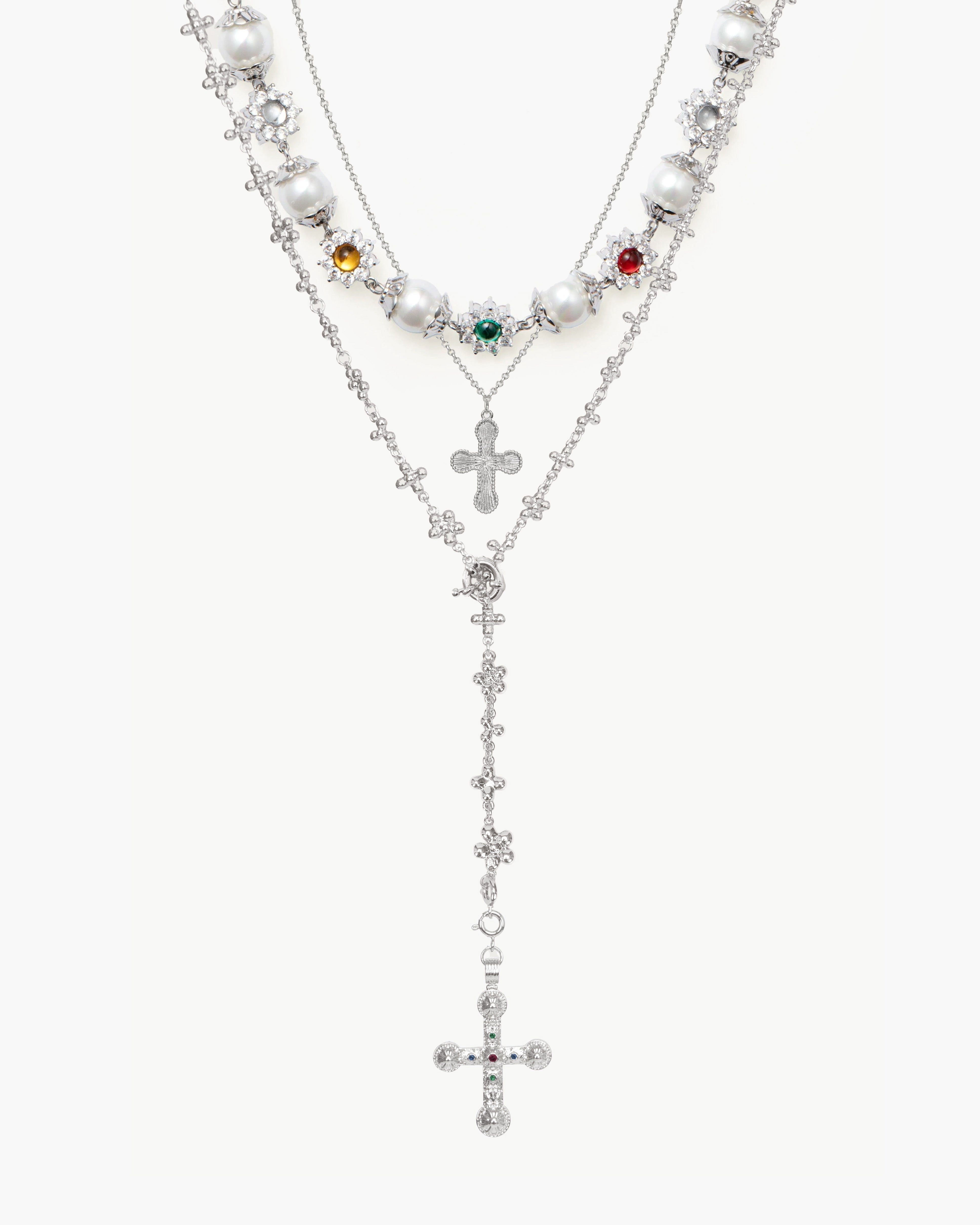 Daisy Molecule Cross Charm Chain